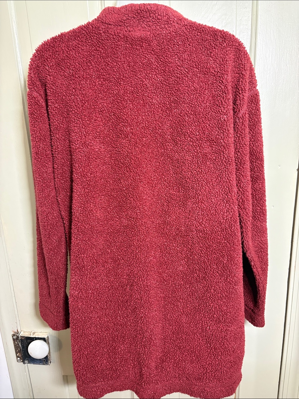 Vintage LLBean- 90’s Plush Sherpa Pullover Jacket in Deep Red - Picture 6 of 9